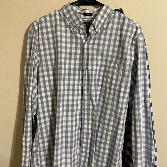 Blue Gingham Checkered Button Down - Picture 3 of 4